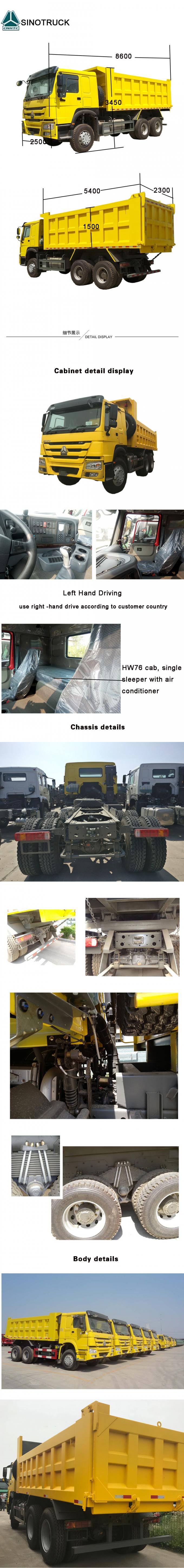 Sinotrukprijs Ethiopië Chinees Gebruikte en Nieuwe HOWO 6x4 16 20 Kubieke Meter 10 Wiel Tipper Truck Mining Dump Truck voor Verkoop